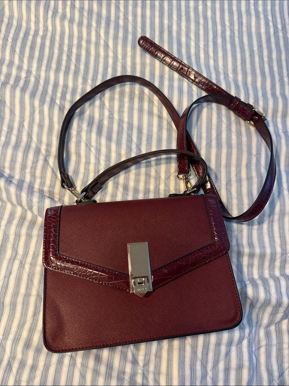 Aldo Women's Structured Crossbody Bag in Deep Burgundy